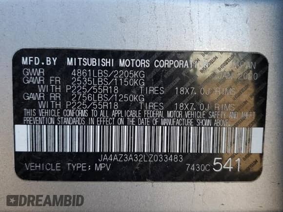 2020 Mitsubishi Outlander ES с VIN JA4AZ3A32LZ033483, выставлен на аукционе Copart как лот 82045345 с пробегом 85 128 миль миль и Списание • Salvage title. История ставок и продаж доступна на DreamBid. Изображение 13.