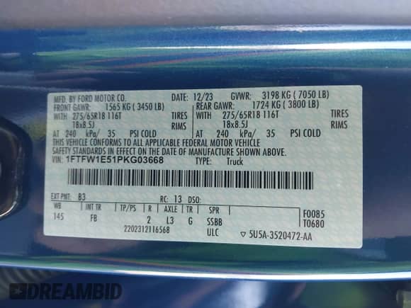 2023 Ford F-150 XL с VIN 1FTFW1E51PKG03668, выставлен на аукционе IAAI как лот 43262014 с пробегом 25 529 миль миль и . История ставок и продаж доступна на DreamBid. Изображение 9.