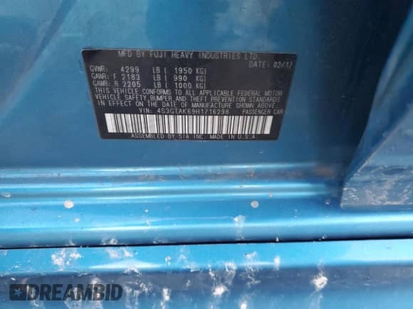 2017 Subaru Impreza Special Sports z VIN 4S3GTAK69H1716298, wystawiony jako Copart lot #83659524 z przebiegiem 95 824 mil mil oraz Szkoda całkowita • Salvage title. Historia ofert i sprzedaży dostępna na DreamBid. Obrazek 12.