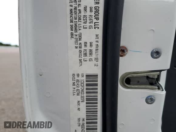 2013 Dodge Dart Limited with VIN 1C3CDFCA0DD132378, listed as a Copart auction lot 71877105 with 152,101 mi miles and Salvage title. Bid and sale history available at DreamBid. Image 12.