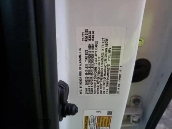 2021 Honda Pilot EX-L z VIN 5FNYF6H53MB052797, wystawiony jako Copart lot #87423855 z przebiegiem 52 131 mil mil oraz Czysty tytuł • Clean title. Historia ofert i sprzedaży dostępna na DreamBid. Obrazek 12.