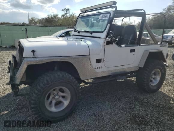1991 Jeep Wrangler with VIN 2J4FY29P2MJ119803, listed as a Copart auction lot 79846984 with 155,204 mi miles and Salvage title. Bid and sale history available at DreamBid. Image 1.