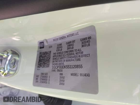 2025 Chevrolet Colorado 4WD Trail Boss с VIN 1GCPTEEK5S1120855, выставлен на аукционе IAAI как лот 42454129 с пробегом 2 696 миль миль и . История ставок и продаж доступна на DreamBid. Изображение 9.