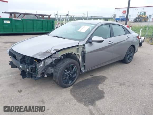 2023 Hyundai Elantra Blue with VIN KMHLM4AJ9PU033657, listed as a IAAI auction lot 43280223 with 37,720 mi miles and . Bid and sale history available at DreamBid. Image 2.