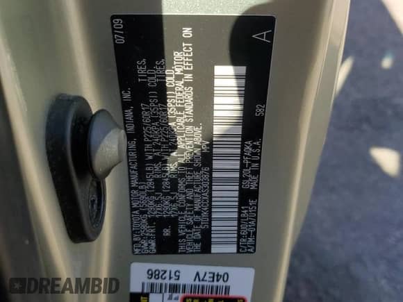 2010 Toyota Sienna XLE с VIN 5TDYK4CCXAS303876, выставлен на аукционе Copart как лот 81272115 с пробегом 170 141 миль миль и Списание • Salvage title. История ставок и продаж доступна на DreamBid. Изображение 13.