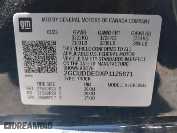 2023 Chevrolet Silverado 1500 LT с VIN 2GCUDDEDXP1125871, выставлен на аукционе IAAI как лот 42794271 с пробегом 90 648 миль миль и . История ставок и продаж доступна на DreamBid. Изображение 9.