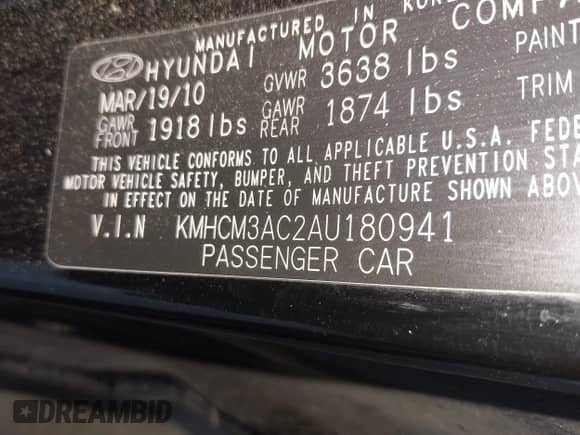 2010 Hyundai Accent Blue z VIN KMHCM3AC2AU180941, wystawiony jako IAAI lot #41398712 z przebiegiem 125 080 mil mil oraz . Historia ofert i sprzedaży dostępna na DreamBid. Obrazek 9.