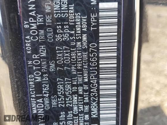 2023 Hyundai Kona SE z VIN KM8K23AG4PU166570, wystawiony jako Copart lot #82192035 z przebiegiem 28 718 mil mil oraz Szkoda całkowita • Salvage title. Historia ofert i sprzedaży dostępna na DreamBid. Obrazek 13.