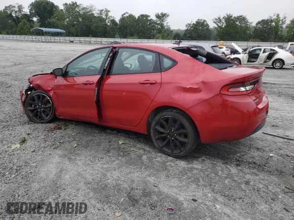 2016 Dodge Dart SXT Sport Blacktop with VIN 1C3CDFFAXGD822817, listed as a Copart auction lot 68494085 with 93,202 mi miles and Salvage title. Bid and sale history available at DreamBid. Image 2.