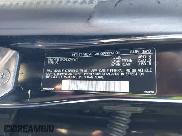 2014 Volvo S60 T5 с VIN YV1612FS7E2277276, выставлен на аукционе IAAI как лот 43080885 с пробегом 135 400 миль миль и . История ставок и продаж доступна на DreamBid. Изображение 9.