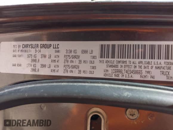 2014 Ram 1500 Lone Star с VIN 1C6RR6LT4ES458665, выставлен на аукционе IAAI как лот 42472358 с пробегом 212 465 миль миль и . История ставок и продаж доступна на DreamBid. Изображение 9.