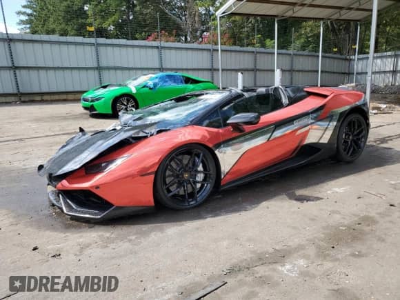 2016 Lamborghini Huracan LP 610-4 with VIN ZHWUR1ZF7GLA05381, listed as a Copart auction lot 71273294 with 10,965 mi miles and Salvage title. Bid and sale history available at DreamBid. Image 1.