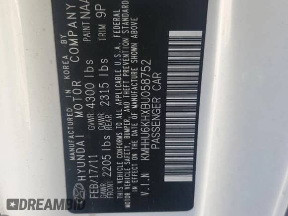 2011 Hyundai Genesis Coupe Track с VIN KMHHU6KHXBU058752, выставлен на аукционе Copart как лот 80179604 с пробегом 112 205 миль миль и Чистый • Clean title. История ставок и продаж доступна на DreamBid. Изображение 12.