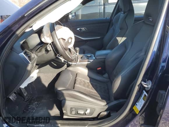 2021 BMW M3 with VIN WBS53AY06MFL37453, listed as a Copart auction lot 44033564 with 21,598 mi miles and Salvage title. Bid and sale history available at DreamBid. Image 7.