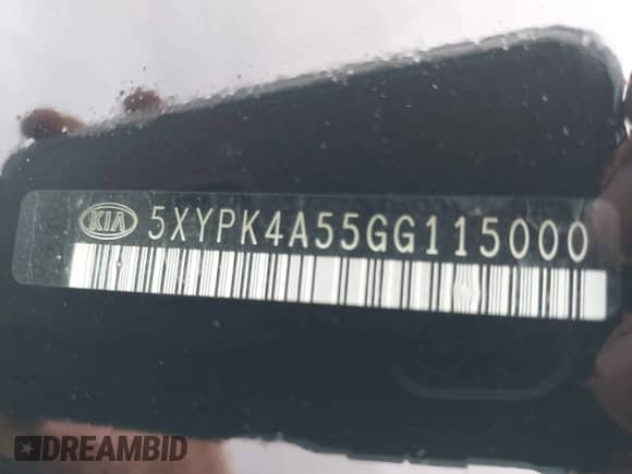 2016 Kia Sorento SXL with VIN 5XYPK4A55GG115000, listed as a IAAI auction lot 42595196 with 108,110 mi miles and . Bid and sale history available at DreamBid. Image 9.