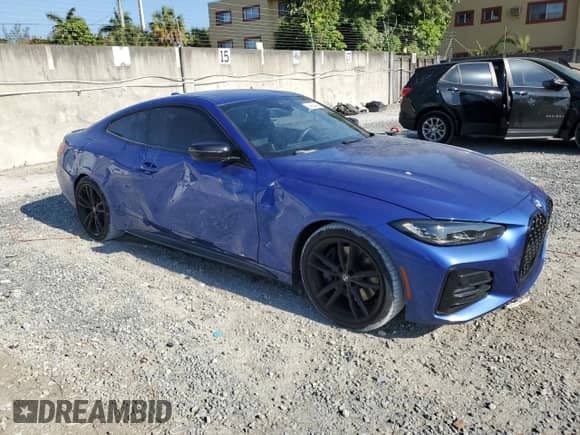 2022 BMW 4 Series 430i with VIN WBA53AP04NCK05705, listed as a Copart auction lot 53692445 with 39,080 mi miles and Salvage title. Bid and sale history available at DreamBid. Image 4.