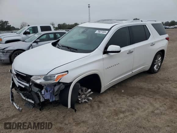 2020 Chevrolet Traverse High Country z VIN 1GNERNKW2LJ128319, wystawiony jako Copart lot #79621524 z przebiegiem 83 590 mil mil oraz Szkoda całkowita • Salvage title. Historia ofert i sprzedaży dostępna na DreamBid. Obrazek 1.