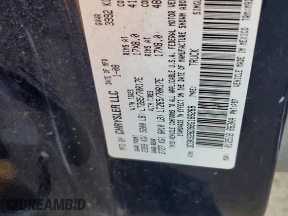 2008 Dodge RAM with VIN 3D3KS28D98G186268, listed as a Copart auction lot 72557024 with 171,425 mi miles and Clean title. Bid and sale history available at DreamBid. Image 12.