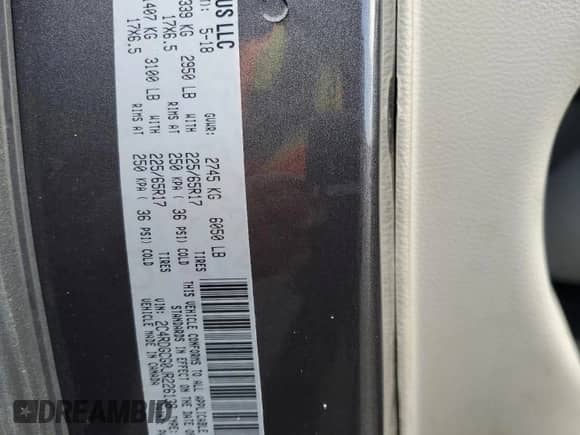 2018 Dodge Grand Caravan SXT with VIN 2C4RDGCG0JR226138, listed as a Copart auction lot 85570965 with 125,805 mi miles and Salvage title. Bid and sale history available at DreamBid. Image 14.
