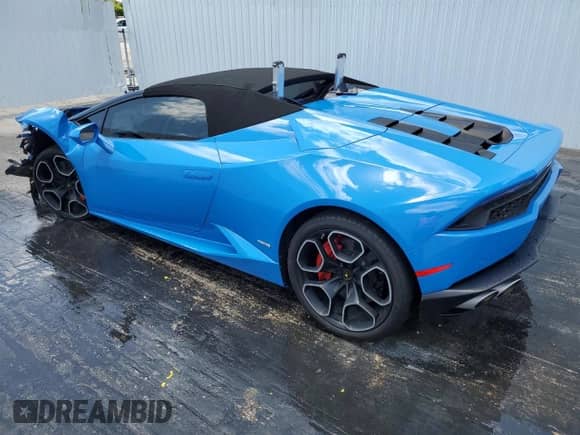2016 Lamborghini Huracan LP 610-4 with VIN ZHWUR1ZF5GLA04553, listed as a Copart auction lot 57830675 with 15,820 mi miles and Salvage title. Bid and sale history available at DreamBid. Image 2.