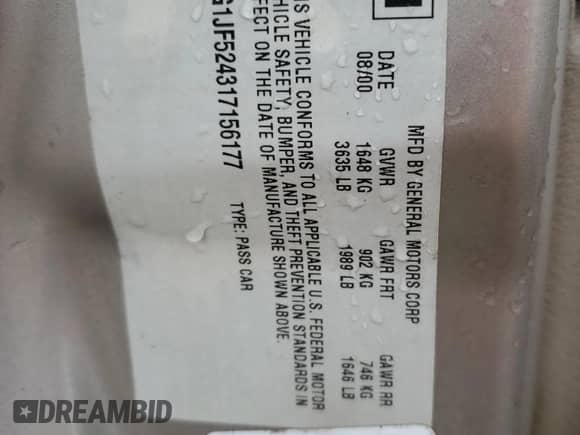 2001 Chevrolet Cavalier LS с VIN 1G1JF524317156177, выставлен на аукционе Copart как лот 84029994 с пробегом 135 035 миль миль и Списание • Salvage title. История ставок и продаж доступна на DreamBid. Изображение 12.