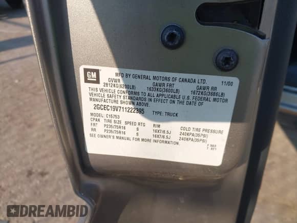 2001 Chevrolet Silverado 1500 LS с VIN 2GCEC19V711222395, выставлен на аукционе IAAI как лот 43544853 с пробегом 90 798 миль миль и . История ставок и продаж доступна на DreamBid. Изображение 9.