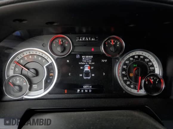 2017 Ram 1500 Sport with VIN 1C6RR7UT5HS647043, listed as a Copart auction lot 58411405 with 62,874 mi miles and Salvage title. Bid and sale history available at DreamBid. Image 9.