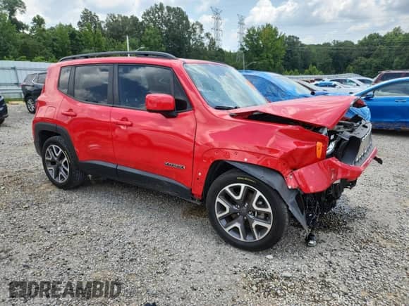 2018 Jeep Renegade Latitude with VIN ZACCJABB8JPH05350, listed as a Copart auction lot 65545705 with 66,020 mi miles and Salvage title. Bid and sale history available at DreamBid. Image 4.