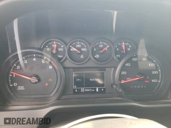 2020 Chevrolet Silverado 1500 Custom with VIN 1GCPYBEH8LZ343379, listed as a Copart auction lot 71993955 with 105,072 mi miles and Salvage title. Bid and sale history available at DreamBid. Image 9.