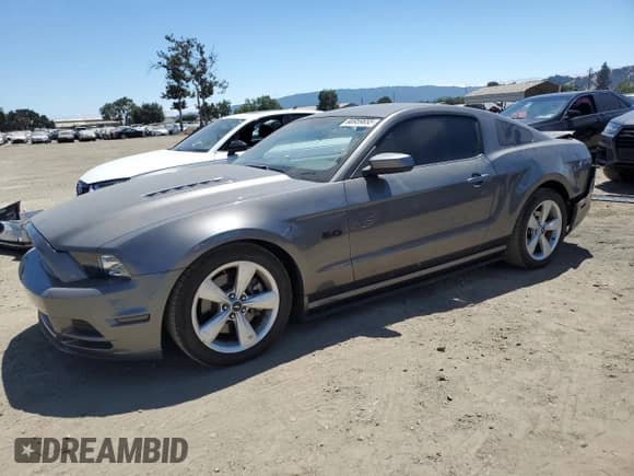 2014 Ford Mustang GT with VIN 1ZVBP8CF7E5267615, listed as a Copart auction lot 66959855 with 63,001 mi miles and Salvage title. Bid and sale history available at DreamBid. Image 1.