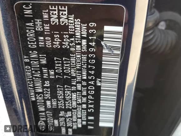 2018 Kia Sorento LX with VIN 5XYPGDA54JG394139, listed as a Copart auction lot 80787725 with 155,239 mi miles and Clean title. Bid and sale history available at DreamBid. Image 13.