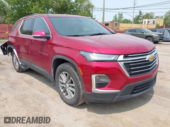 2023 Chevrolet Traverse LT Cloth z VIN 1GNERGKWXPJ310710, wystawiony jako IAAI lot #42405803 z przebiegiem 10 085 mil mil oraz . Historia ofert i sprzedaży dostępna na DreamBid. Obrazek 1.