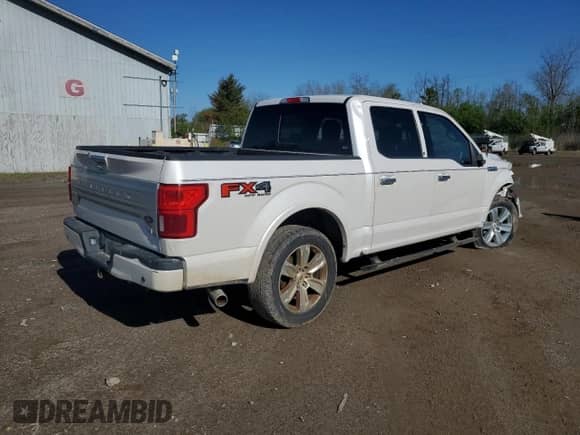2018 Ford F-150 XL with VIN 1FTEW1E52JFD12088, listed as a Copart auction lot 55807015 with 128,370 mi miles and Salvage title. Bid and sale history available at DreamBid. Image 3.