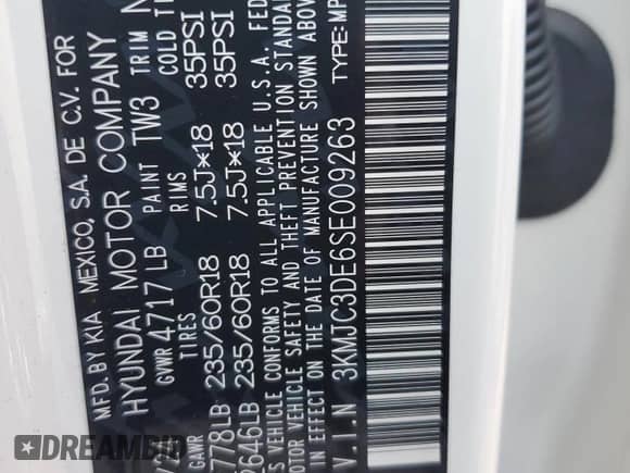 2025 Hyundai Tucson SEL Convenience with VIN 3KMJC3DE6SE009263, listed as a Copart auction lot 80622765 with 4,443 mi miles and Salvage title. Bid and sale history available at DreamBid. Image 12.