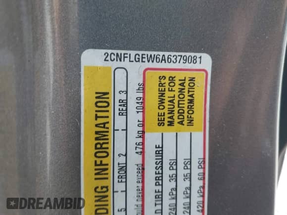 2010 Chevrolet Equinox LTZ с VIN 2CNFLGEW6A6379081, выставлен на аукционе IAAI как лот 43390377 с пробегом 219 596 миль миль и . История ставок и продаж доступна на DreamBid. Изображение 9.