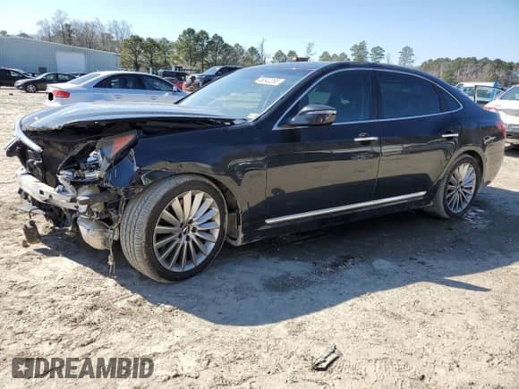 2014 Hyundai Equus Ultimate z VIN KMHGH4JH1EU089995, wystawiony jako Copart lot #46342265 z przebiegiem 121 087 mil mil oraz Szkoda całkowita • Salvage title. Historia ofert i sprzedaży dostępna na DreamBid. Obrazek 1.