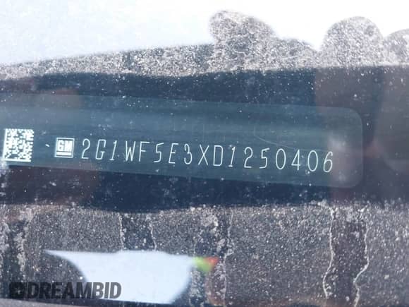 2013 Chevrolet Impala LS with VIN 2G1WF5E3XD1250406, listed as a IAAI auction lot 43132236 with 146,505 mi miles and . Bid and sale history available at DreamBid. Image 9.