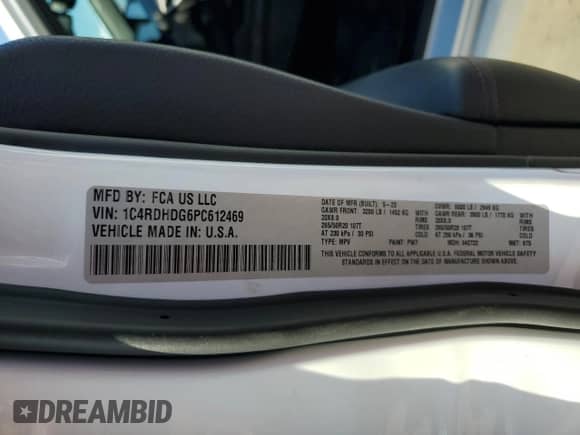 2023 Dodge Durango GT Launch Edition with VIN 1C4RDHDG6PC612469, listed as a Copart auction lot 77588244 with 53,672 mi miles and Salvage title. Bid and sale history available at DreamBid. Image 16.
