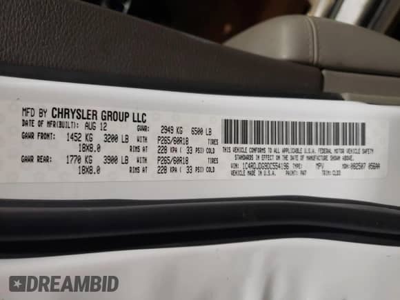 2013 Dodge Durango Crew with VIN 1C4RDJDG9DC554196, listed as a Copart auction lot 80313895 with 104,486 mi miles and Salvage title. Bid and sale history available at DreamBid. Image 13.