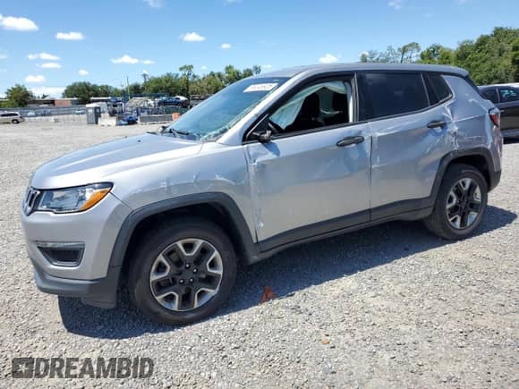 2017 Jeep Compass Sport with VIN 3C4NJDAB3HT629342, listed as a Copart auction lot 66046925 with 87,939 mi miles and Salvage title. Bid and sale history available at DreamBid. Image 1.