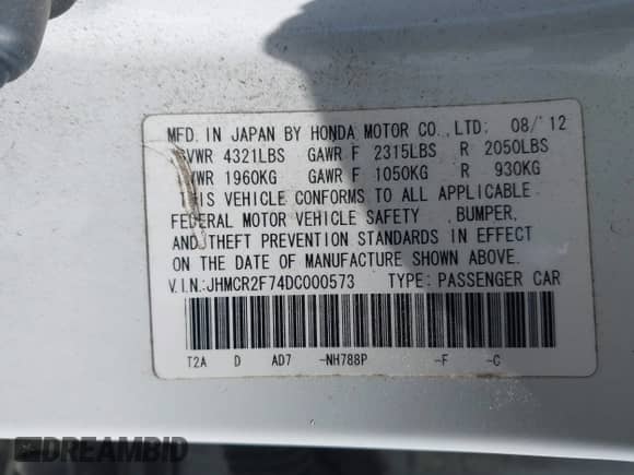 2013 Honda Accord с VIN JHMCR2F74DC000573, выставлен на аукционе IAAI как лот 42133148 с пробегом 154 546 миль миль и . История ставок и продаж доступна на DreamBid. Изображение 9.