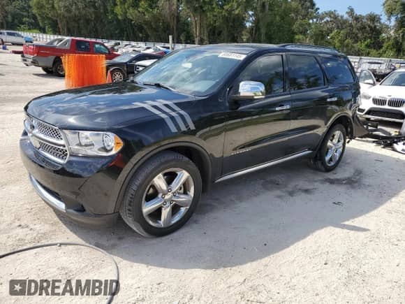 2012 Dodge Durango Citadel with VIN 1C4RDHEG1CC144465, listed as a Copart auction lot 80681145 with 66,307 mi miles and Salvage title. Bid and sale history available at DreamBid. Image 1.