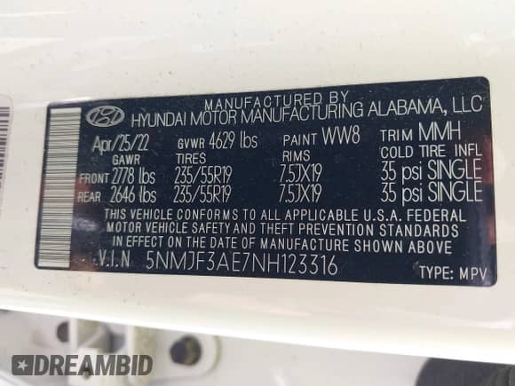 2022 Hyundai Tucson SEL с VIN 5NMJF3AE7NH123316, выставлен на аукционе IAAI как лот 42407456 с пробегом 11 479 миль миль и . История ставок и продаж доступна на DreamBid. Изображение 9.