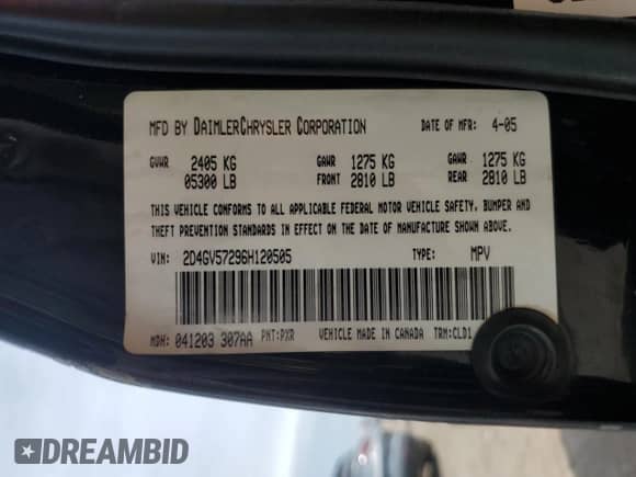 2006 Dodge Magnum R/T with VIN 2D4GV57296H120505, listed as a Copart auction lot 57429225 with 120,699 mi miles and Salvage title. Bid and sale history available at DreamBid. Image 12.