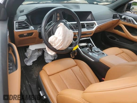 2023 BMW 4 Series 430i z VIN WBA23AT03PCL59608, wystawiony jako Copart lot #54354705 z przebiegiem Nie podano mil oraz Szkoda całkowita • Salvage title. Historia ofert i sprzedaży dostępna na DreamBid. Obrazek 8.