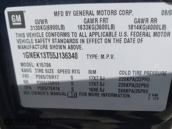 2005 Chevrolet Tahoe LS z VIN 1GNEK13T55J136340, wystawiony jako IAAI lot #42153963 z przebiegiem 128 836 mil mil oraz . Historia ofert i sprzedaży dostępna na DreamBid. Obrazek 9.