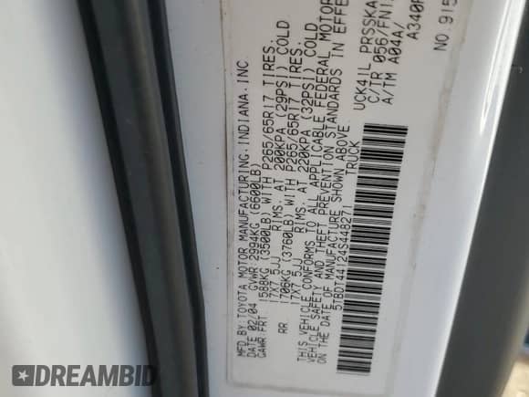 2004 Toyota Tundra SR5 z VIN 5TBDT44124S448271, wystawiony jako Copart lot #82709995 z przebiegiem 130 813 mil mil oraz Czysty tytuł • Clean title. Historia ofert i sprzedaży dostępna na DreamBid. Obrazek 12.
