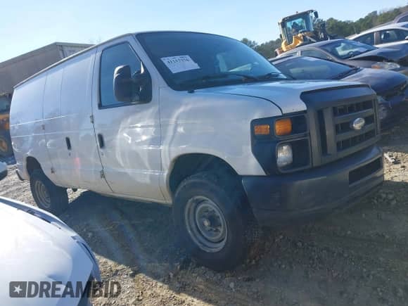 2014 Ford Econoline Cargo Commercial with VIN 1FTSE3ELXEDA59653, listed as a IAAI auction lot 41117376 with 288,008 mi miles and . Bid and sale history available at DreamBid. Image 1.
