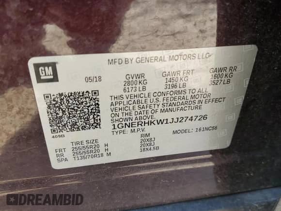 2018 Chevrolet Traverse LT с VIN 1GNERHKW1JJ274726, выставлен на аукционе Copart как лот 74603974 с пробегом 89 475 миль миль и Списание • Salvage title. История ставок и продаж доступна на DreamBid. Изображение 13.