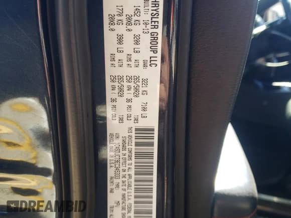 2014 Dodge Durango R/T with VIN 1C4SDJCT9EC345333, listed as a Copart auction lot 87957945 with Not provided miles and Salvage title. Bid and sale history available at DreamBid. Image 12.